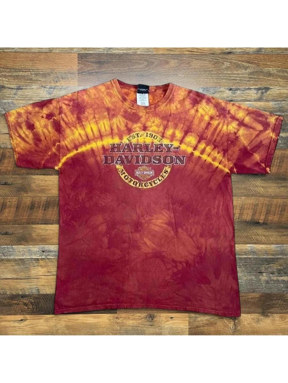 Harley Davidson Motorcycle Myrtle Beach South Carolina Tie-Dye Shirt Size XL.